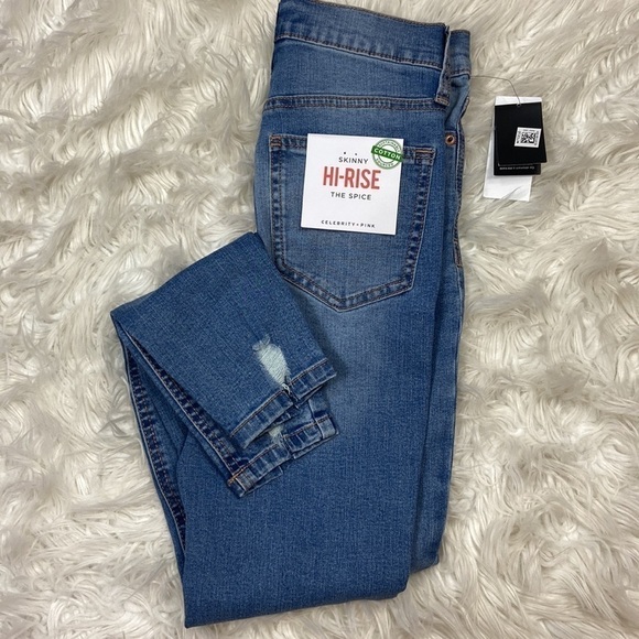 Celebrity Pink “The Spice” Distressed Hi-Rise Denim Jeans - Picture 3 of 9